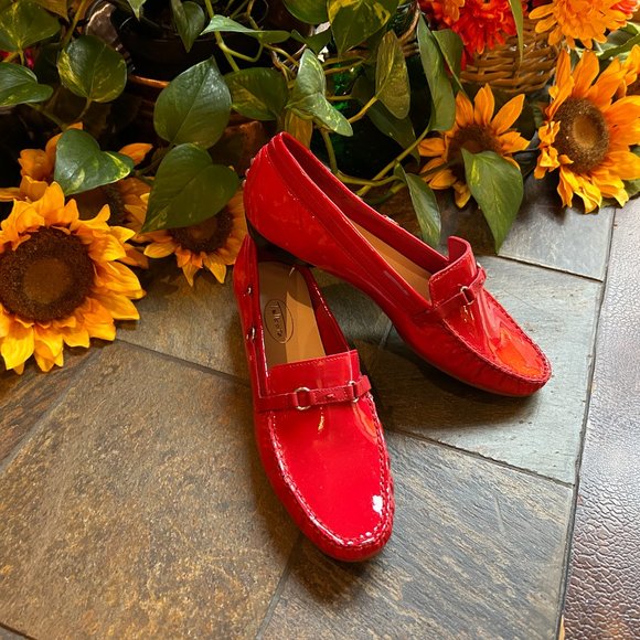 Talbots Red Patent Driving Moccasin - NEW - Picture 6 of 14